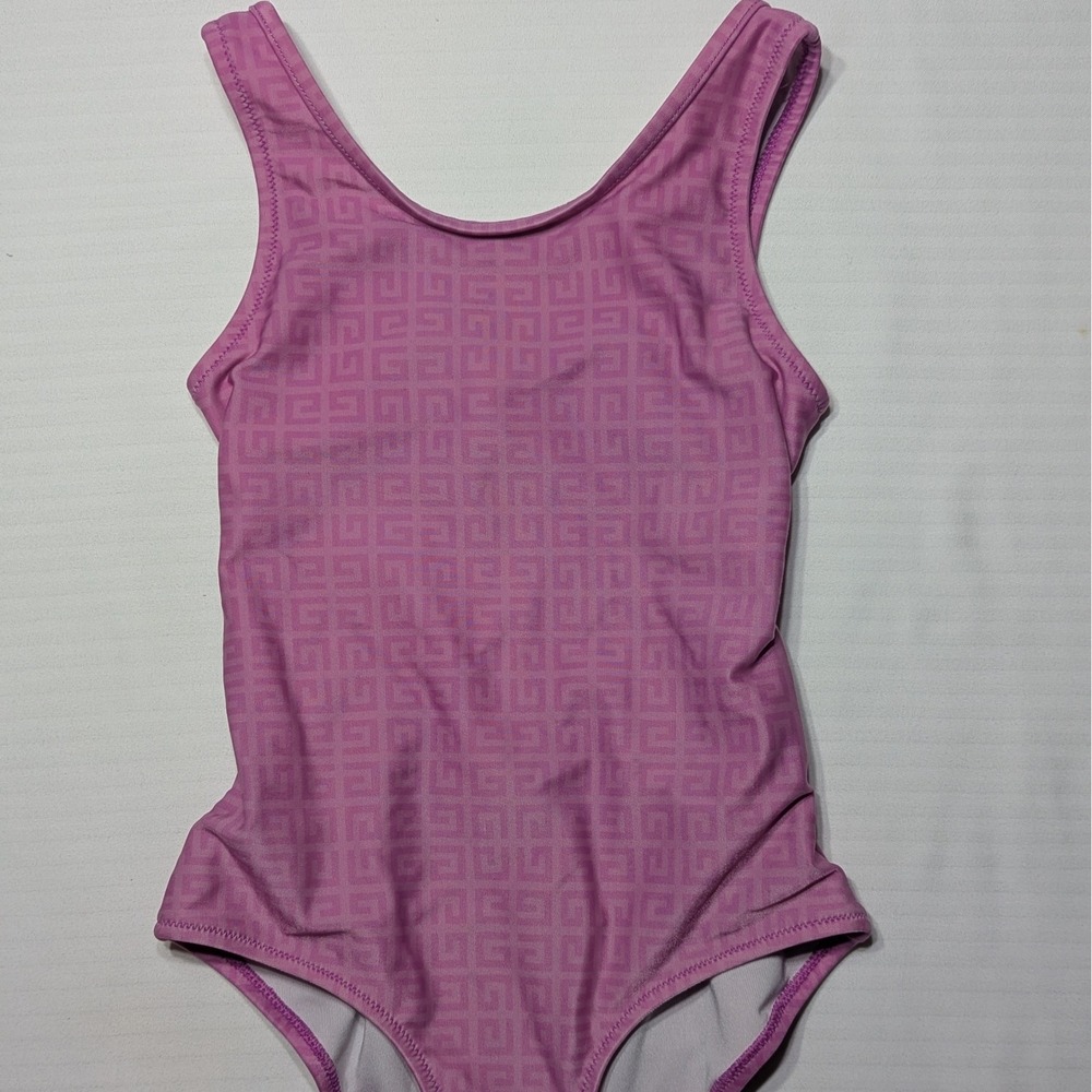 Givenchy Girls Pink 4G Monogram One Piece Swimsuit Size 4 Cut Out Swim